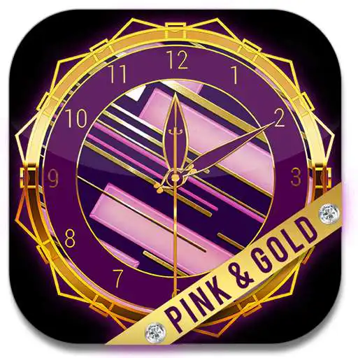 Free play online Pink & Gold Theme Clock  APK