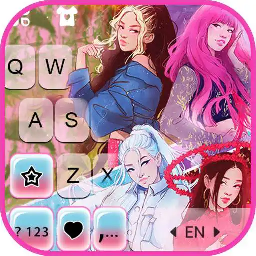 Play Pink Kpop Girls Keyboard Background APK