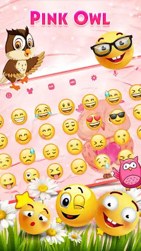 Play Pink Owl - Keyboard Theme as an online game Pink Owl - Keyboard Theme with UptoPlay