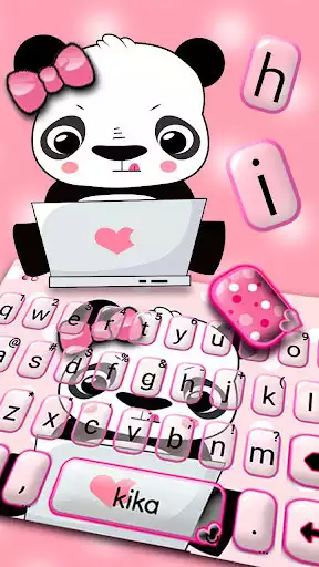 Play Pink Panda Keyboard Theme as an online game Pink Panda Keyboard Theme with UptoPlay