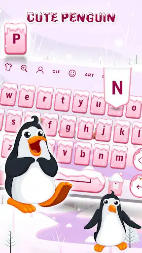 Play Pink Penguin - Keyboard Theme  and enjoy Pink Penguin - Keyboard Theme with UptoPlay