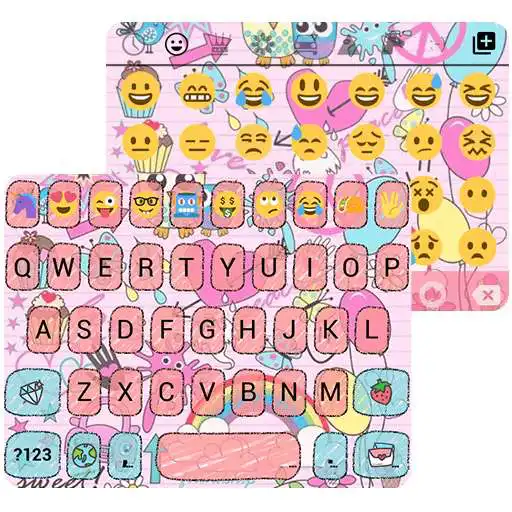 Free play online Pink Pop Emoji Keyboard Wallpaper  APK