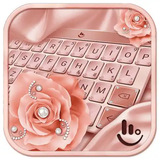 Free play online Pink Rose Gold Diamond Drops Keyboard Theme  APK