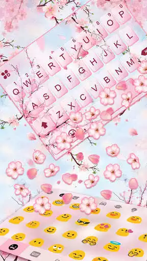 Play Pink Sakura Petals Keyboard Background as an online game Pink Sakura Petals Keyboard Background with UptoPlay