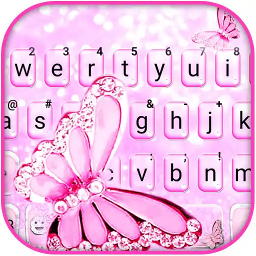 Play Pink Shiny Butterfly Keyboard Background APK