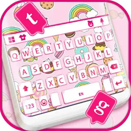 Play Pink Sweets Doodle Keyboard Theme APK