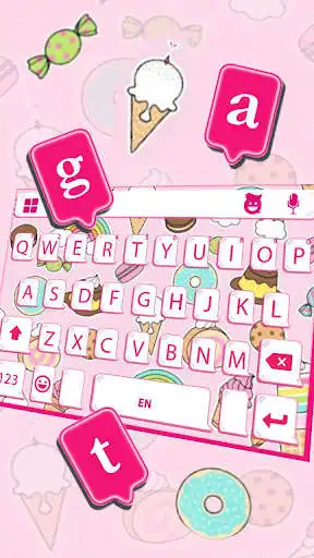 Play Pink Sweets Doodle Keyboard Theme as an online game Pink Sweets Doodle Keyboard Theme with UptoPlay