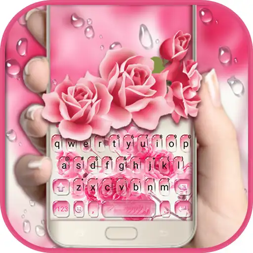 Play Pink Water Rose Keyboard Theme APK