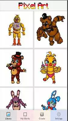 Play Pixel Art Game - FNAF Color by Number