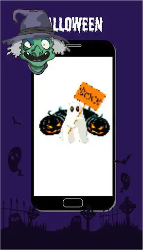 Play Pixel art - halloween color by number games as an online game Pixel art - halloween color by number games with UptoPlay