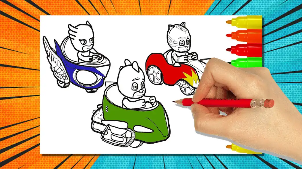 Play Pj Super heroes coloring mask  and enjoy Pj Super heroes coloring mask with UptoPlay