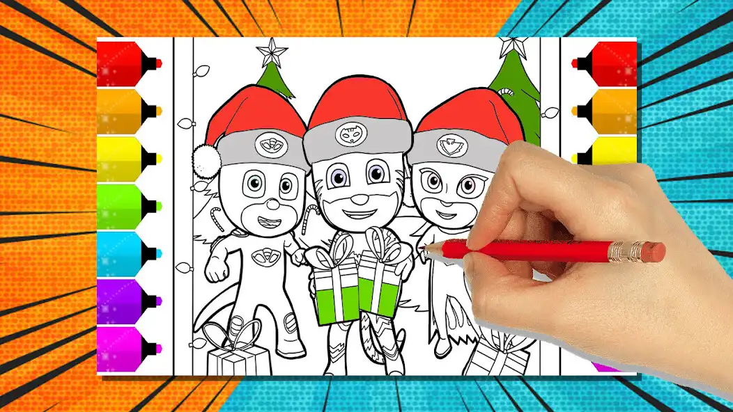 Play Pj Super heroes coloring mask as an online game Pj Super heroes coloring mask with UptoPlay