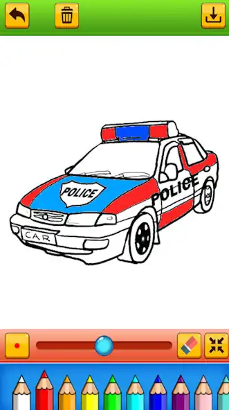 Play Police Car Coloring Game as an online game Police Car Coloring Game with UptoPlay