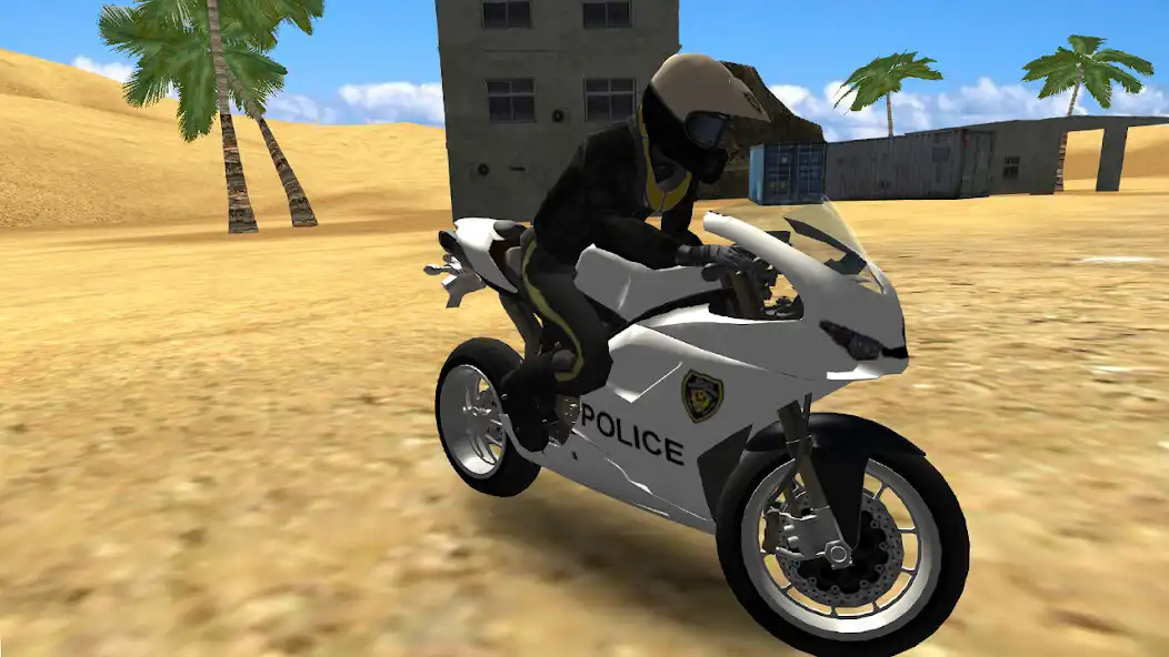 Play Police Motorbike Desert City