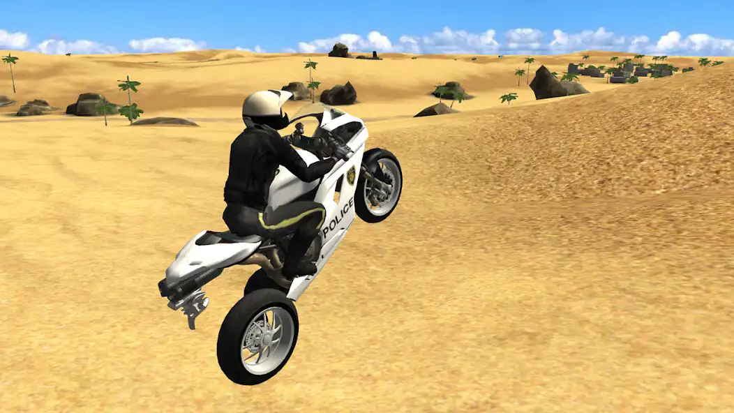 Play Police Motorbike Desert City