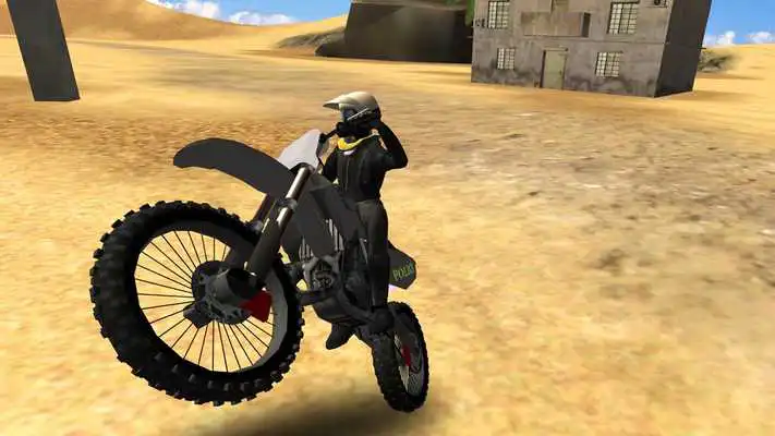 Play Police Motorbike Desert City