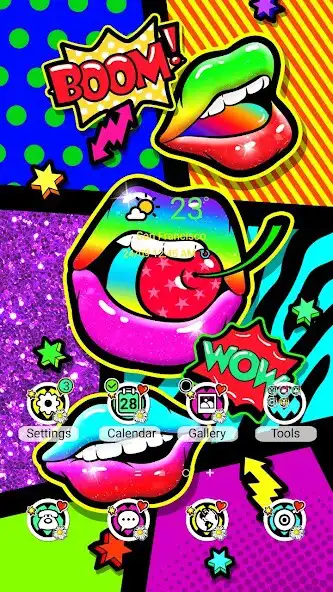 Play Pop Art Rainbow Lip- Wallpaper  and enjoy Pop Art Rainbow Lip- Wallpaper with UptoPlay