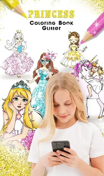 Play Princess Coloring Book Glitter  and enjoy Princess Coloring Book Glitter with UptoPlay