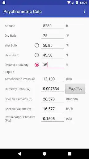 Play PsychrometricCalc  and enjoy PsychrometricCalc with UptoPlay