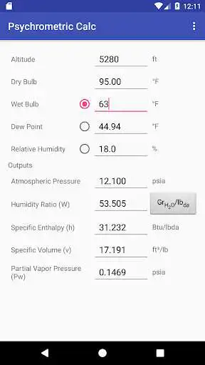 Play PsychrometricCalc as an online game PsychrometricCalc with UptoPlay