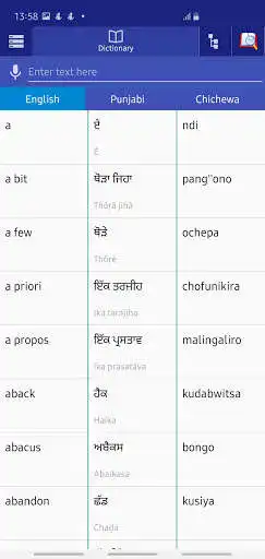 Play Punjabi Chichewa Dictionary  and enjoy Punjabi Chichewa Dictionary with UptoPlay