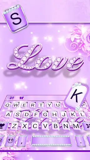 Play Purple Diamond Love Keyboard Theme as an online game Purple Diamond Love Keyboard Theme with UptoPlay