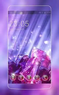 Play Purple Diamond luxury theme: glittering launcher