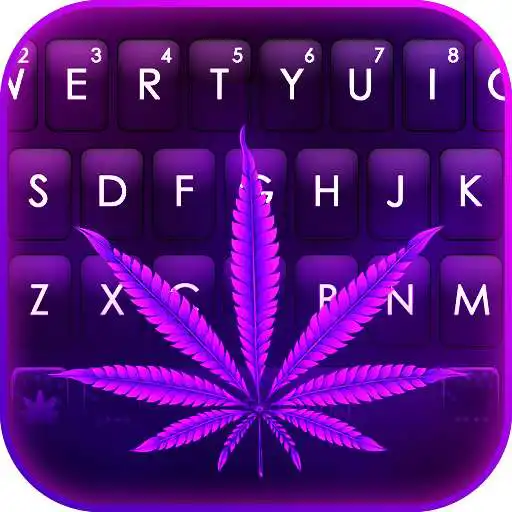 Play Purple Neon Weed Keyboard Background APK