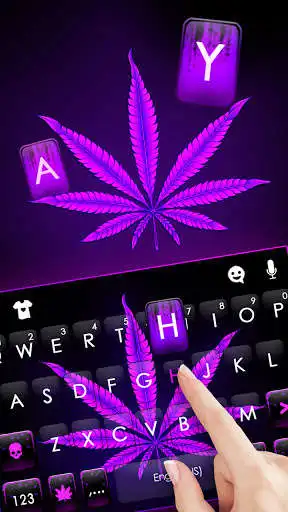 Play Purple Neon Weed Keyboard Background as an online game Purple Neon Weed Keyboard Background with UptoPlay