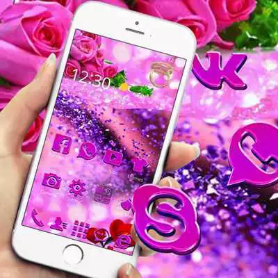 Play Purple rose 3D crystal theme