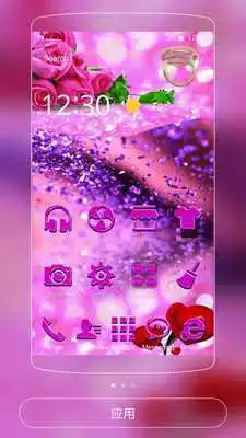 Play Purple rose 3D crystal theme