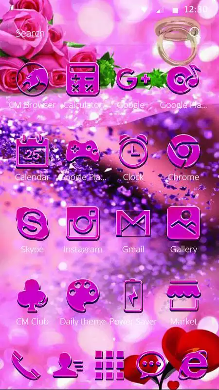 Play Purple rose 3D crystal theme