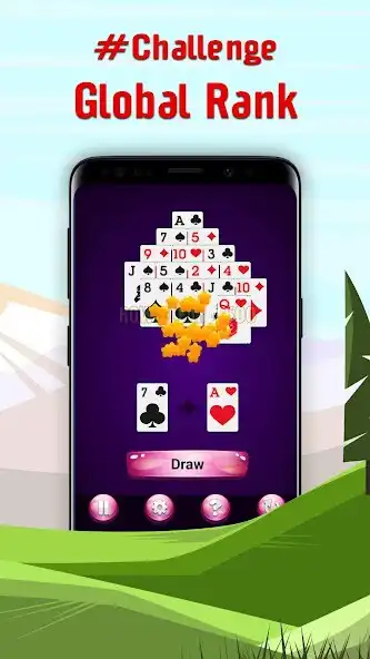 Play Pyramid - Classic Solitaire as an online game Pyramid - Classic Solitaire with UptoPlay