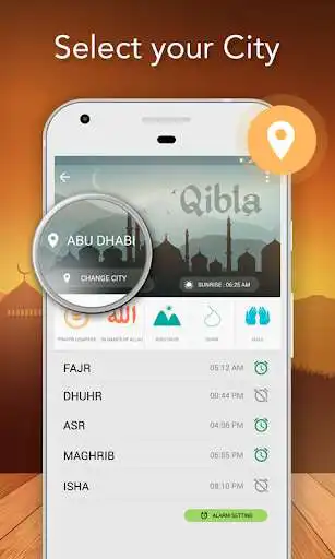 Play Qibla Compass  Prayer Times as an online game Qibla Compass  Prayer Times with UptoPlay