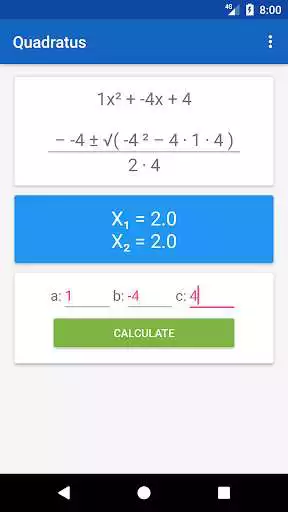 Play Quadratus - Quadratic Calculator as an online game Quadratus - Quadratic Calculator with UptoPlay