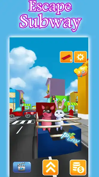 Play Rabbit And Pig Escape Subway as an online game Rabbit And Pig Escape Subway with UptoPlay