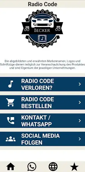 Play Radio code for Becker  and enjoy Radio code for Becker with UptoPlay