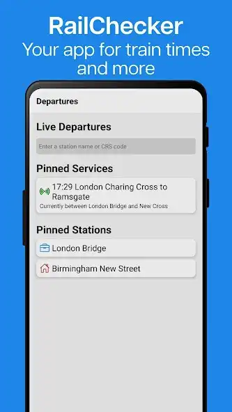 Play RailChecker - Live Train Times  and enjoy RailChecker - Live Train Times with UptoPlay