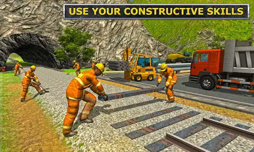 Play Railroad Tunnel Construction Sim: Train Games as an online game Railroad Tunnel Construction Sim: Train Games with UptoPlay