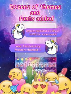 Play Rainbow Galaxy Emoji Keyboard Theme