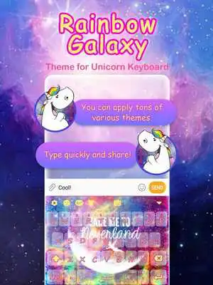 Play Rainbow Galaxy Emoji Keyboard Theme