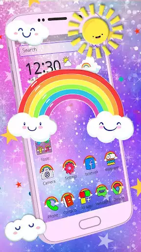 Play Rainbow, Galaxy Themes & Live Wallpapers as an online game Rainbow, Galaxy Themes & Live Wallpapers with UptoPlay