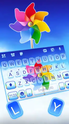 Play Rainbow Pinwheel Keyboard Background as an online game Rainbow Pinwheel Keyboard Background with UptoPlay