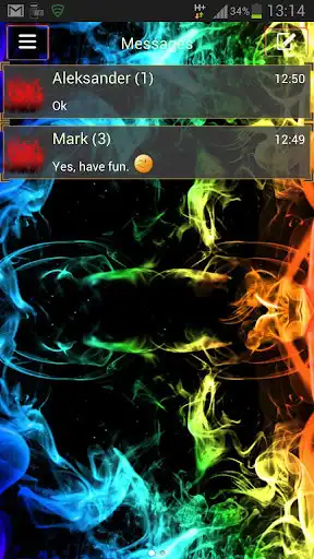 Play Rainbow Smoke Theme GO SMS  and enjoy Rainbow Smoke Theme GO SMS with UptoPlay