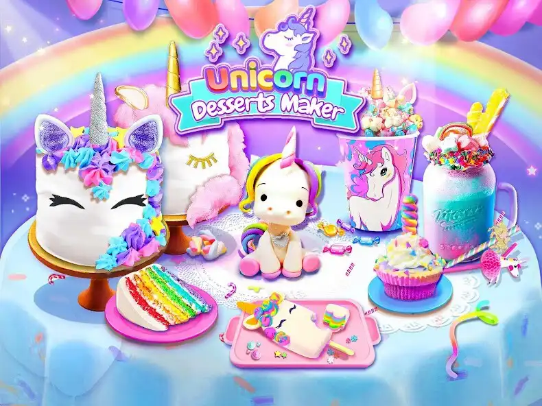 Play Rainbow Unicorn Foods  Desserts: Cooking Games  and enjoy Rainbow Unicorn Foods  Desserts: Cooking Games with UptoPlay