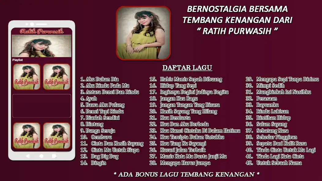 Play Ratih Purwasih Lagu Kenangan  and enjoy Ratih Purwasih Lagu Kenangan with UptoPlay