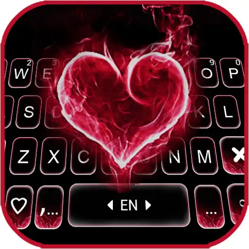 Play Red Burning Heart Keyboard Background APK