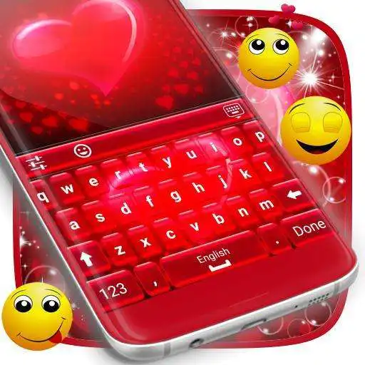 Free play online Red Hearts Keyboard Theme  APK