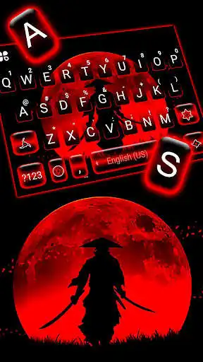 Play Red Moon Samurai Keyboard Background as an online game Red Moon Samurai Keyboard Background with UptoPlay