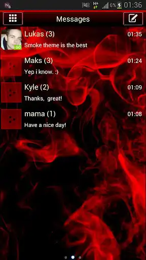 Play Red Smoke Theme GO SMS PRO as an online game Red Smoke Theme GO SMS PRO with UptoPlay